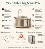Vandautomat i rustfrit stål til kæledyr 2.2L